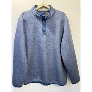 Wilkens Bros Blue Quarter Zip 1/4 Quilted Pullover Sweater Sweatshirt XL